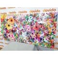 WANDBILD BUNTFARBIGE BLUMEN - ABSTRAKTE BILDER - BILDER