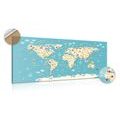 DECORATIVE PINBOARD CHILDREN'S MAP WITH ANIMALS - PICTURES ON CORK - PICTURES