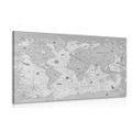 CANVAS PRINT MAP IN BLACK AND WHITE - PICTURES OF MAPS - PICTURES