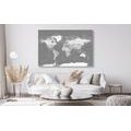 CANVAS PRINT DETAILED MODERN MAP IN BLACK AND WHITE - PICTURES OF MAPS - PICTURES