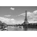 WALL MURAL BEAUTIFUL BLACK AND WHITE PANORAMA OF PARIS - BLACK AND WHITE WALLPAPERS - WALLPAPERS