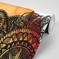 PAPIER PEINT AUTOCOLLANT MANDALA ORANGE AQUARELLE - PAPIERS PEINTS AUTOCOLLANTS - PAPIER PEINT