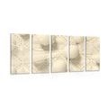 5-PIECE CANVAS PRINT LUXURY IN SEPIA DESIGN - BLACK AND WHITE PICTURES - PICTURES