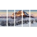 5-PIECE CANVAS PRINT BIG ROZSUTEC IN A BLANKET OF SNOW - PICTURES OF NATURE AND LANDSCAPE - PICTURES