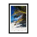 AFFICHE AVEC MONTURE MERVEILLES DE LA PLAGE D'ANSE SOURCE - NATURE - AFFICHES