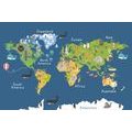 CANVAS PRINT WORLD MAP FOR CHILDREN - CHILDRENS PICTURES - PICTURES