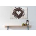 CANVAS PRINT HEART MADE OF COFFEE BEANS - PICTURES OF FOOD AND DRINKS - PICTURES