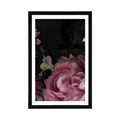 POSTER MIT PASSEPARTOUT BLUMENSTRAUSS IN DETAILANSICHT - BLUMEN - POSTER