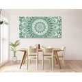 CANVAS PRINT MANDALA OF HARMONY ON A GREEN BACKGROUND - PICTURES FENG SHUI - PICTURES