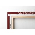 CANVAS PRINT FINE ETHNIC MANDALA IN BURGUNDY DESIGN - PICTURES FENG SHUI - PICTURES