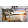 CANVAS PRINT SUNSET OVER THE LAKE - PICTURES OF NATURE AND LANDSCAPE - PICTURES