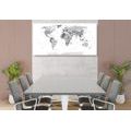 DECORATIVE PINBOARD BLACK AND WHITE MAP WITH NAMES - PICTURES ON CORK - PICTURES