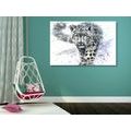 WANDBILD GEMALTER LEOPARD - BILDER TIERE - BILDER