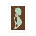 POSTER CON PASSEPARTOUT SILHOUETTE DI DONNA SU SFONDO SCURO - DONNE - POSTER