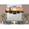 IMPRESSION SUR TOILE EN 5 PARTIES LEVER DE SOLEIL MATINAL SUR LA THAÏLANDE - IMPRESSION SUR TOILE DE NATURE ET PAYSAGE - IMPRESSION SUR TOILE