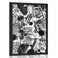 POSTER BLACK AND WHITE POP ART ABSTRACTION - BLACK AND WHITE - POSTERS