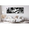 CANVAS PRINT ABSTRACT GEOMETRY IN BLACK AND WHITE - BLACK AND WHITE PICTURES - PICTURES