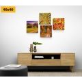 IMPRESSION SUR TOILE ENSEMBLE NATURE AUX COULEURS D'AUTOMNE - ASSEMBLAGES DE PEINTURES SUR TOILE - IMPRESSION SUR TOILE