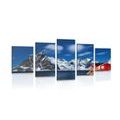 5-PIECE CANVAS PRINT NIGHT LANDSCAPE IN NORWAY - PICTURES OF NATURE AND LANDSCAPE - PICTURES