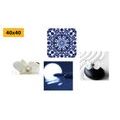 CANVAS PRINT SET FENG SHUI IN WHITE-BLUE DESIGN - SET OF PICTURES - PICTURES