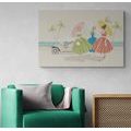 CANVAS PRINT RETRO LADIES WITH UMBRELLAS - VINTAGE AND RETRO PICTURES - PICTURES