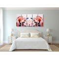 5-PIECE CANVAS PRINT FLORAL COMPOSITION WITH A ROMANTIC TOUCH - PICTURES FLOWERS{% if product.category.pathNames[0] != product.category.name %} - PICTURES{% endif %}