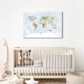 WANDBILD WELTKARTE MIT TIEREN - KINDERLANDKARTEN - BILDER