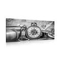 CANVAS PRINT WATCH FROM THE PAST IN BLACK AND WHITE - BLACK AND WHITE PICTURES - PICTURES