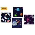 CANVAS PRINT SET SPACE WORLD - SET OF PICTURES - PICTURES