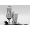 CANVAS PRINT MILKSHAKE IN BLACK AND WHITE - BLACK AND WHITE PICTURES - PICTURES