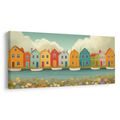 OBRAZ VESELÁ MALEBNÁ ULIČKA - BAREVNÉ DOMY - PICTURES