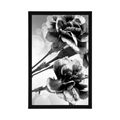 CARNATION FLOWER POSTER IN BLACK AND WHITE - BLACK AND WHITE - POSTERS