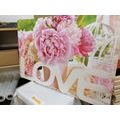 CANVAS PRINT WITH THE ROMANTIC INSCRIPTION LOVE - PICTURES WITH INSCRIPTIONS AND QUOTES - PICTURES