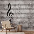 FOTOTAPETE MUSIKNOTEN AUF VINTAGE-HINTERGRUND - MUSIK FOTOTAPETEN - TAPETEN