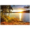 FOTOTAPETA ZÁPAD SLUNCE NAD JEZEREM - TAPETY PŘÍRODA - TAPETY