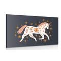 CANVAS PRINT FAIRY-TALE UNICORN WITH A FOLKLORE TOUCH - CHILDRENS PICTURES - PICTURES