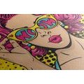 WANDBILD FRAU MIT ROSA HAAREN - POP-ART-BILDER - BILDER