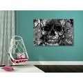 CANVAS PRINT SKULL IN BLACK AND WHITE - BLACK AND WHITE PICTURES - PICTURES