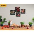 CANVAS PRINT SET DELICIOUS SNACKS - SET OF PICTURES - PICTURES