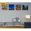 CANVAS PRINT SET ROMANTIC NIGHT PARIS - SET OF PICTURES - PICTURES