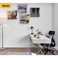 CANVAS PRINT SET CITIES WITH OIL PAINTING IMITATION - SET OF PICTURES - PICTURES