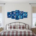 TABLEAU EN 5 PARTIES – YEUX BLEUS PROTECTEURS - TABLEAUX PAR THÈME - TABLEAUX