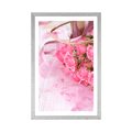 POSTER WITH MOUNT ROMANTIC PINK BOUQUET OF ROSES - STILL LIFE - POSTERS