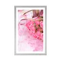 AFFICHE AVEC MONTURE ROSE ROMANTIQUE BOUQUET DE ROSES - NATURE MORTE - AFFICHES