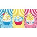 CANVAS PRINT POP ART CUPCAKES - POP ART PICTURES - PICTURES