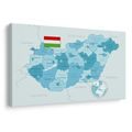 OBRAZ ELEGANTNÁ MODRÁ MAPA MAĎARSKA - OBRAZY MAPY - OBRAZY