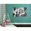 CANVAS PRINT CHINESE LANDSCAPE PAINTING IN BLACK AND WHITE - BLACK AND WHITE PICTURES - PICTURES