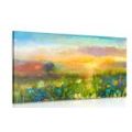 CANVAS PRINT OIL PAINTING OF MEADOW FLOWERS - PICTURES OF NATURE AND LANDSCAPE - PICTURES