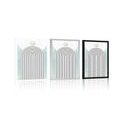 POSTER CURCUBEU MODERN ALBASTRU MID-CENTURY - MOTIVE DIN ATELIERUL NOSTRU - POSTERE