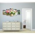 5-PIECE CANVAS PRINT DELICATE FLORAL COMPOSITION - STILL LIFE PICTURES{% if product.category.pathNames[0] != product.category.name %} - PICTURES{% endif %}